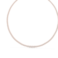 Round Diamond Classic Elegant Graduated Tennis Necklace