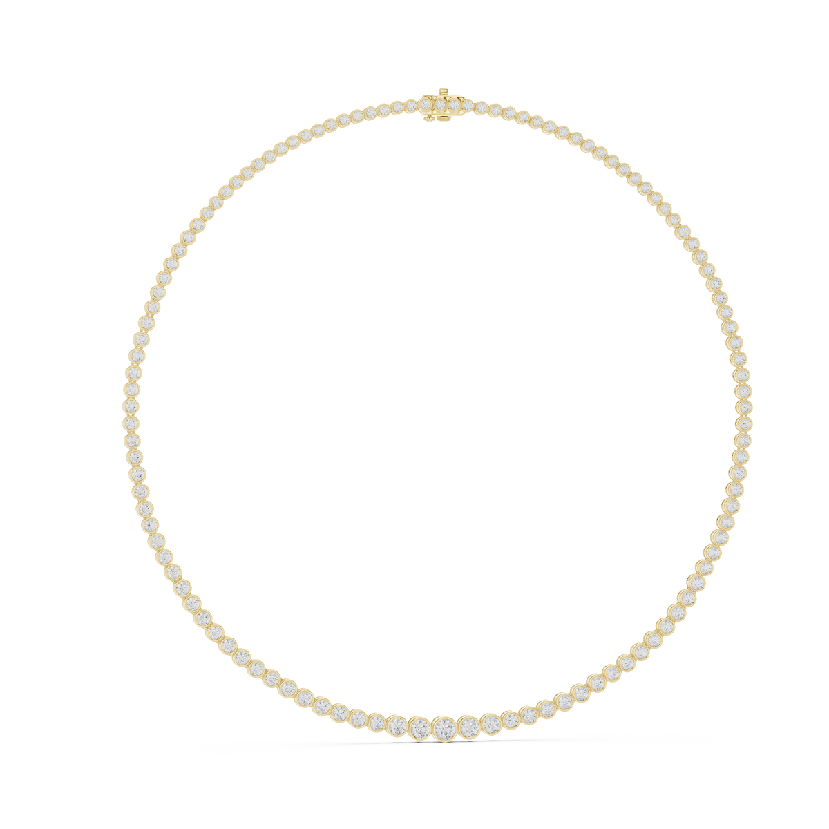 Round Diamond Classic Elegant Graduated Tennis Necklace