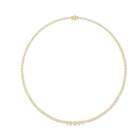 Round Diamond Classic Elegant Graduated Tennis Necklace