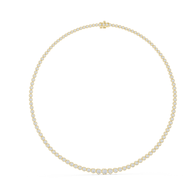 Round Diamond Classic Elegant Graduated Tennis Necklace