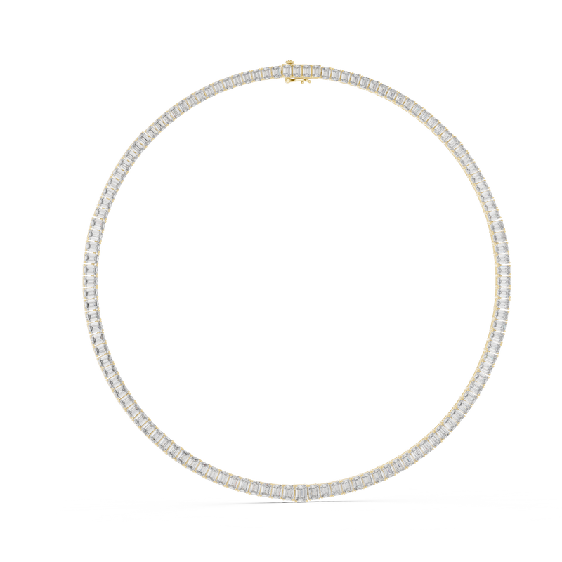Emerald Diamond Classic Elegant Tennis Necklace