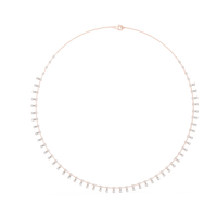 Round & Pear Diamond Elegant Tennis Necklace