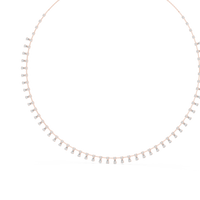 Round & Pear Diamond Elegant Tennis Necklace