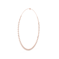 Round & Pear Diamond Elegant Tennis Necklace