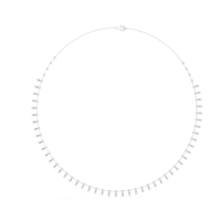 Round & Pear Diamond Elegant Tennis Necklace