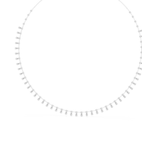 Round & Pear Diamond Elegant Tennis Necklace