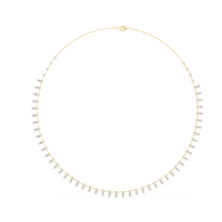 Round & Pear Diamond Elegant Tennis Necklace
