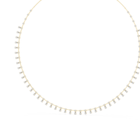Round & Pear Diamond Elegant Tennis Necklace