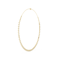 Round & Pear Diamond Elegant Tennis Necklace