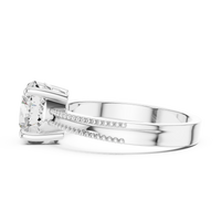 Round Solitaire Milgrain Split Shank Engagement Ring