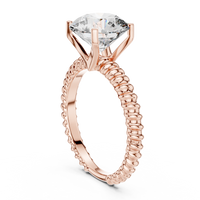 Round Solitaire Rope Shank Engagement Ring