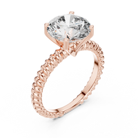 Round Solitaire Rope Shank Engagement Ring