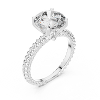 Round Solitaire Rope Shank Engagement Ring