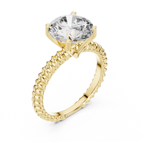 Round Solitaire Rope Shank Engagement Ring