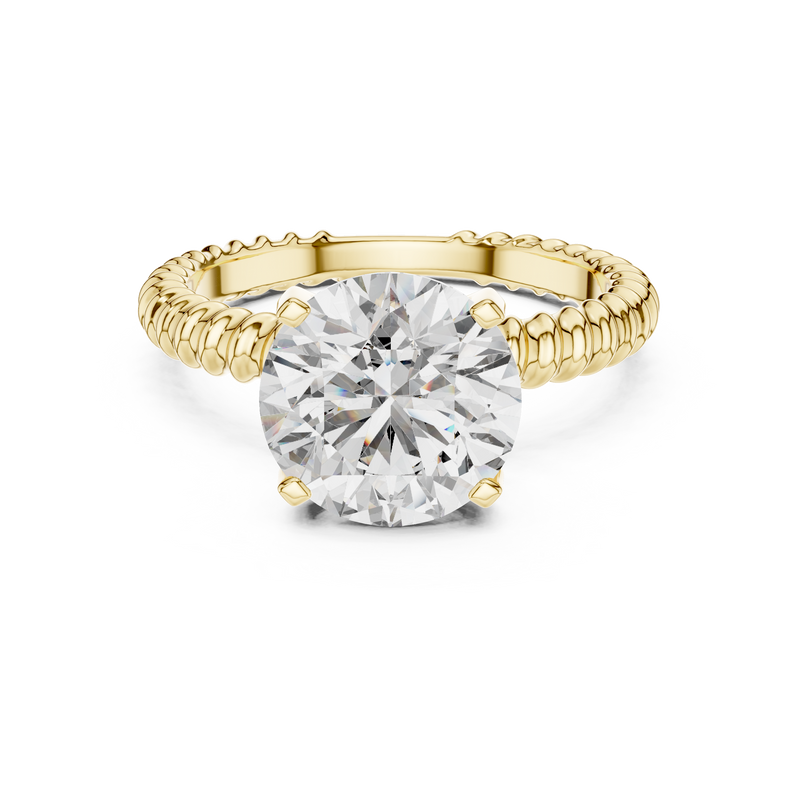 Round Solitaire Rope Shank Engagement Ring