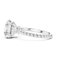 Round Solitaire Beaded Shank Engagement Ring