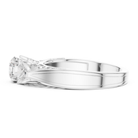 Round Three-Stone Vintage Engagement Ring