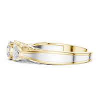 Round Three-Stone Vintage Engagement Ring