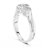 Princess Three-Stone Engagement Ring with Pear Side Diamonds