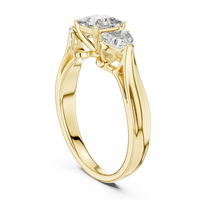 Princess Three-Stone Engagement Ring with Pear Side Diamonds