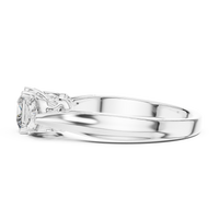 Princess Three-Stone Engagement Ring with Pear Side Diamonds