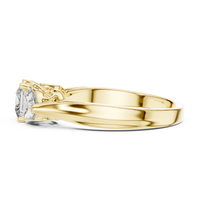 Princess Three-Stone Engagement Ring with Pear Side Diamonds