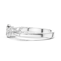 Oval Three-Stone Engagement Ring with Pear Side Diamonds