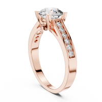 Round Solitaire Channel-Set Split Shank Engagement Ring