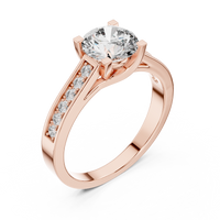 Round Solitaire Channel-Set Split Shank Engagement Ring