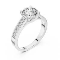 Round Solitaire Channel-Set Split Shank Engagement Ring