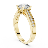 Round Solitaire Channel-Set Split Shank Engagement Ring