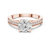 Round Solitaire Channel-Set Split Shank Engagement Ring