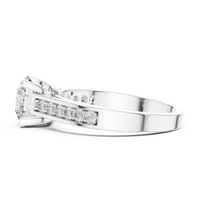 Round Solitaire Channel-Set Split Shank Engagement Ring