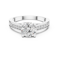 Round Solitaire Channel-Set Split Shank Engagement Ring