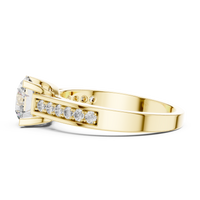 Round Solitaire Channel-Set Split Shank Engagement Ring