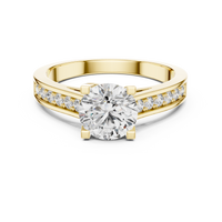 Round Solitaire Channel-Set Split Shank Engagement Ring