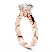 Classic Round Solitaire Cathedral Engagement Ring