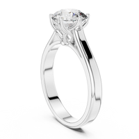 Classic Round Solitaire Cathedral Engagement Ring