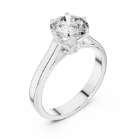 Classic Round Solitaire Cathedral Engagement Ring