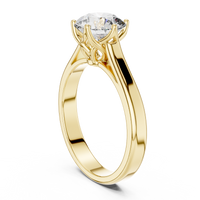 Classic Round Solitaire Cathedral Engagement Ring