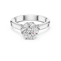 Classic Round Solitaire Cathedral Engagement Ring