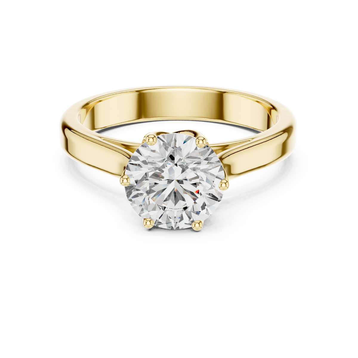 Classic Round Solitaire Cathedral Engagement Ring