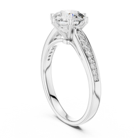 Round Solitaire Split Shank Pavé Engagement Ring