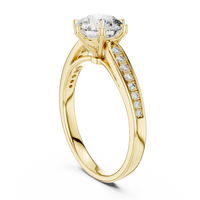 Round Solitaire Split Shank Pavé Engagement Ring