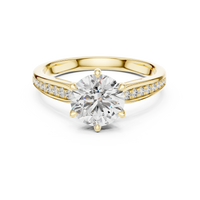 Round Solitaire Split Shank Pavé Engagement Ring