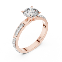 Round Solitaire Channel-Set Diamond Engagement Ring