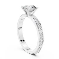 Round Solitaire Channel-Set Diamond Engagement Ring