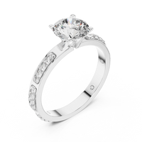 Round Solitaire Channel-Set Diamond Engagement Ring
