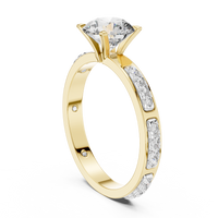 Round Solitaire Channel-Set Diamond Engagement Ring