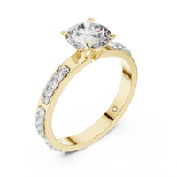 Round Solitaire Channel-Set Diamond Engagement Ring